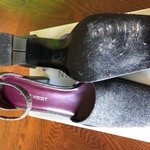 Nine West Johnny Grey Flannel Mary Janes- 7 1/2